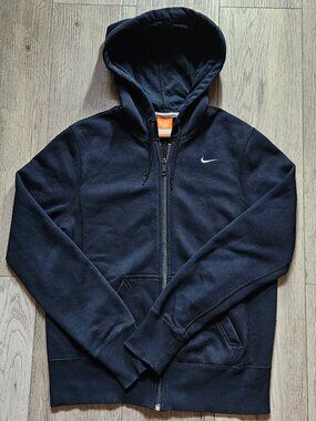 Vintage Nike Athletic Dept Full Zip Hoodie Womens Medium Black Small Swoosh Y2K